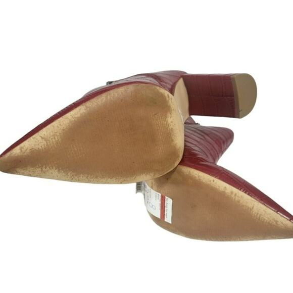 Marc Fisher Lezari Heeled Western Bootie Red Croco 8 - Picture 4 of 4